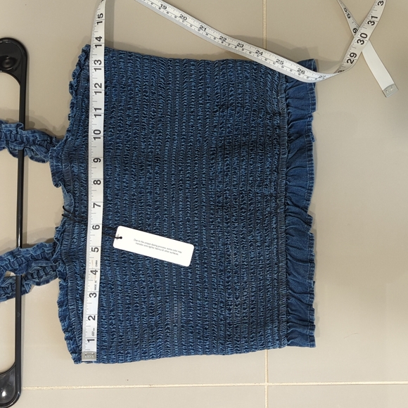 NWT chambray crop top Sz XS - Picture 7 of 8